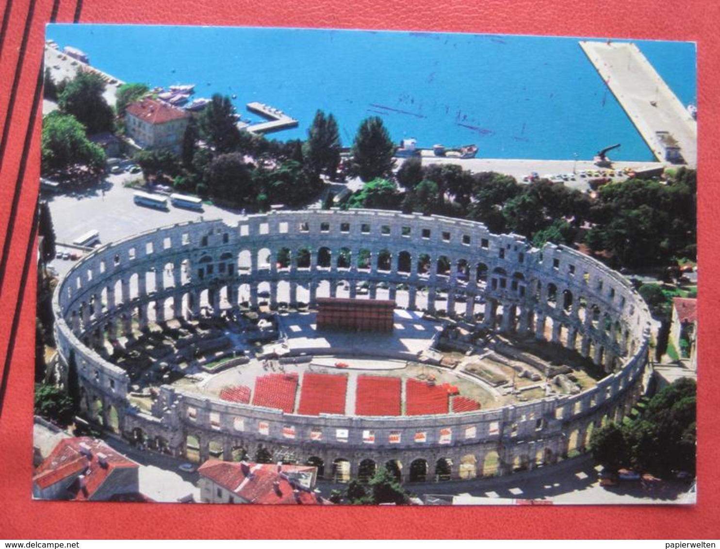 Pula / Pola - Flugaufnahme Arena / Nachgebühr / Nachporto / Nachtaxiert 1020 Wien A 1984 - Croatia