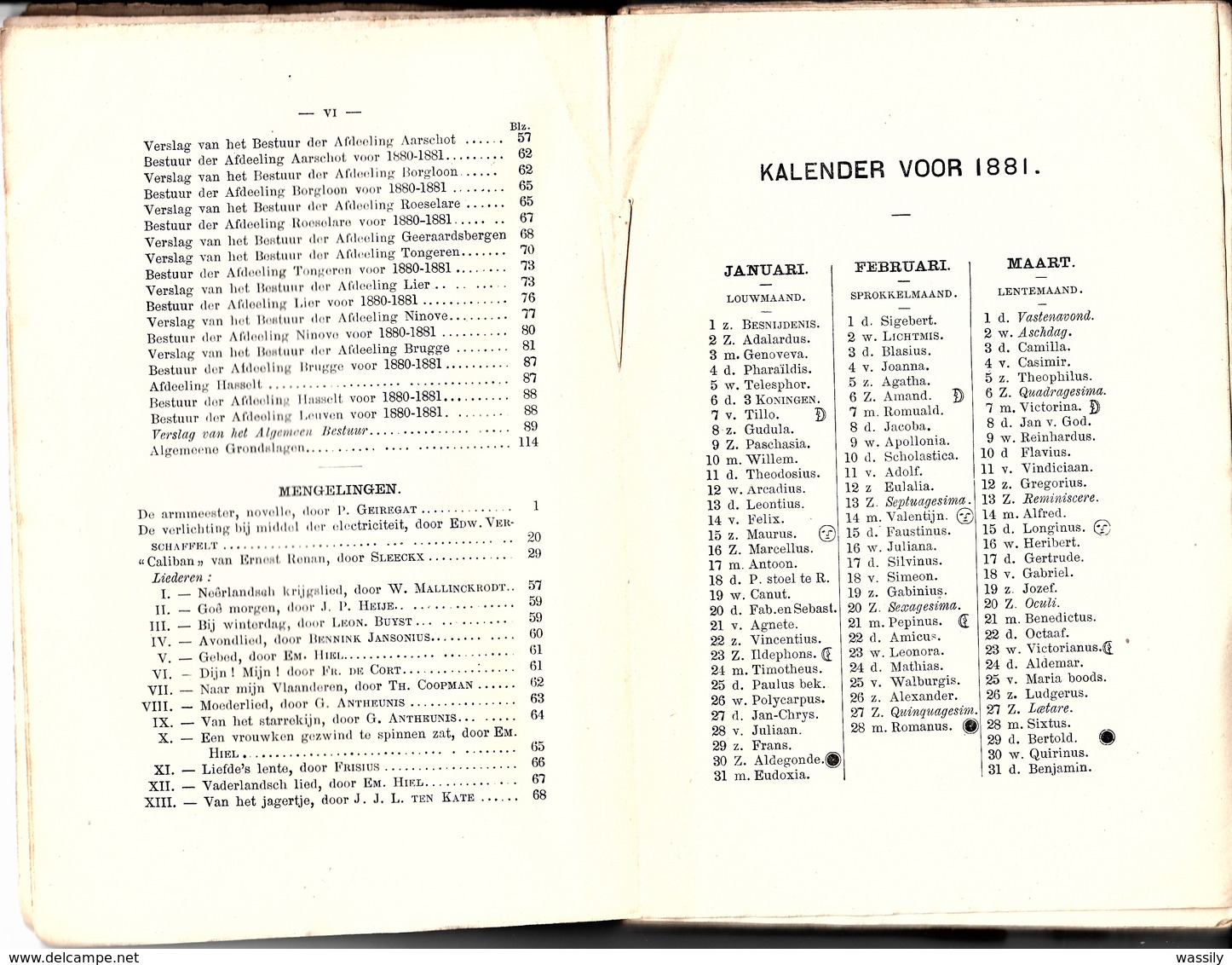 Jaarboek Van Het Willemsfonds 1881 - Gent - Aalst - Ninove - Geraardsbergen - .Leuven - Mechelen - Tongeren - .... - Anciens