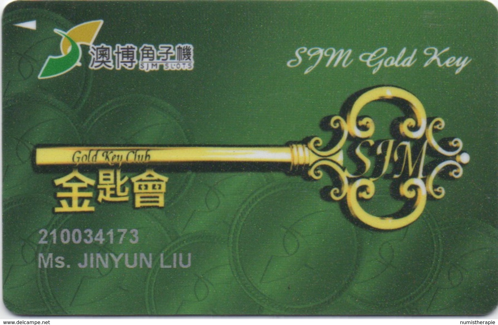 Carte De Membre Casino : SJM Gold Key Club Macau Macao - Cartes De Casino