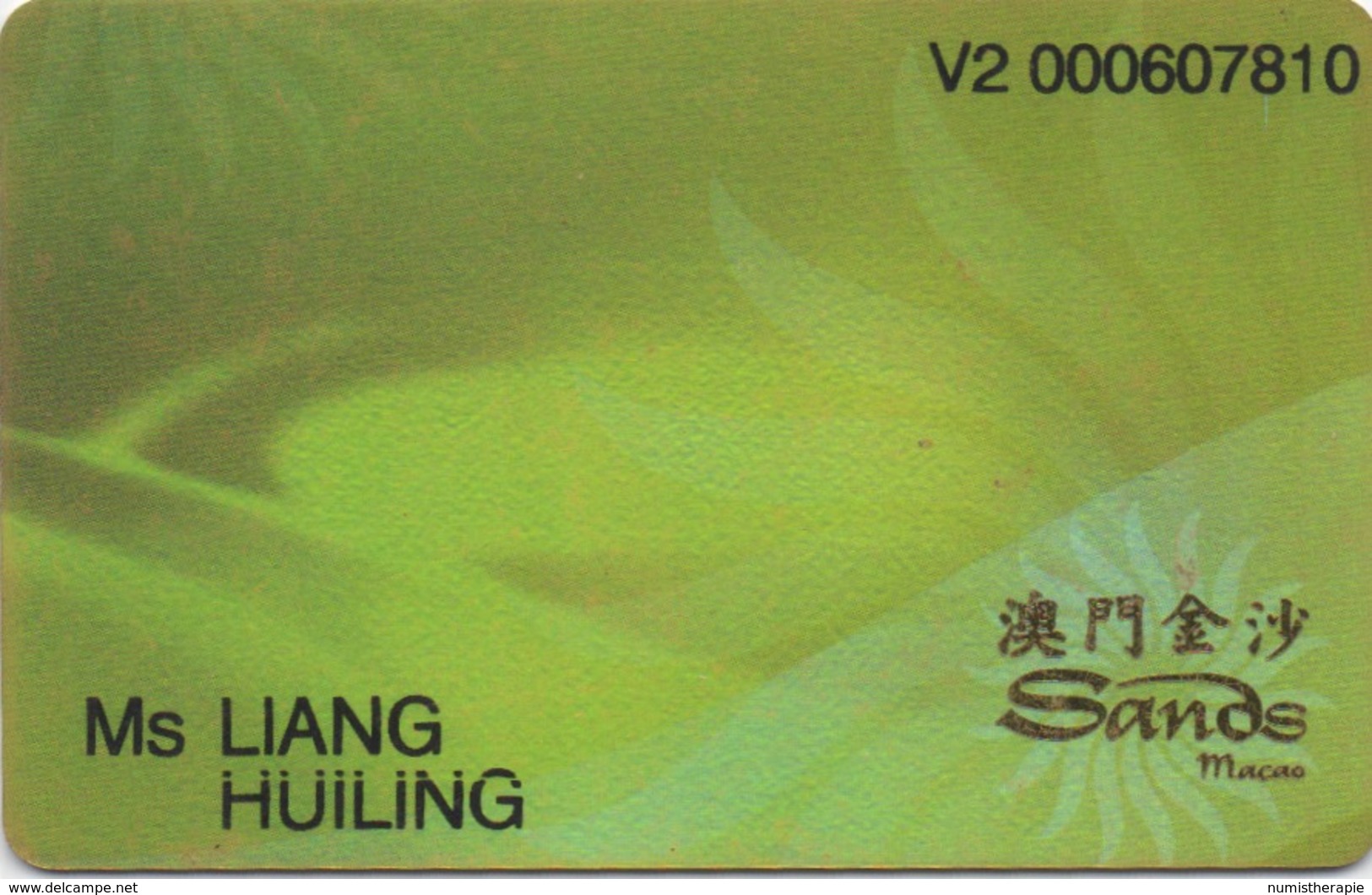 Carte De Membre Casino : Sands 澳門金沙 Macau Macao - Cartes De Casino