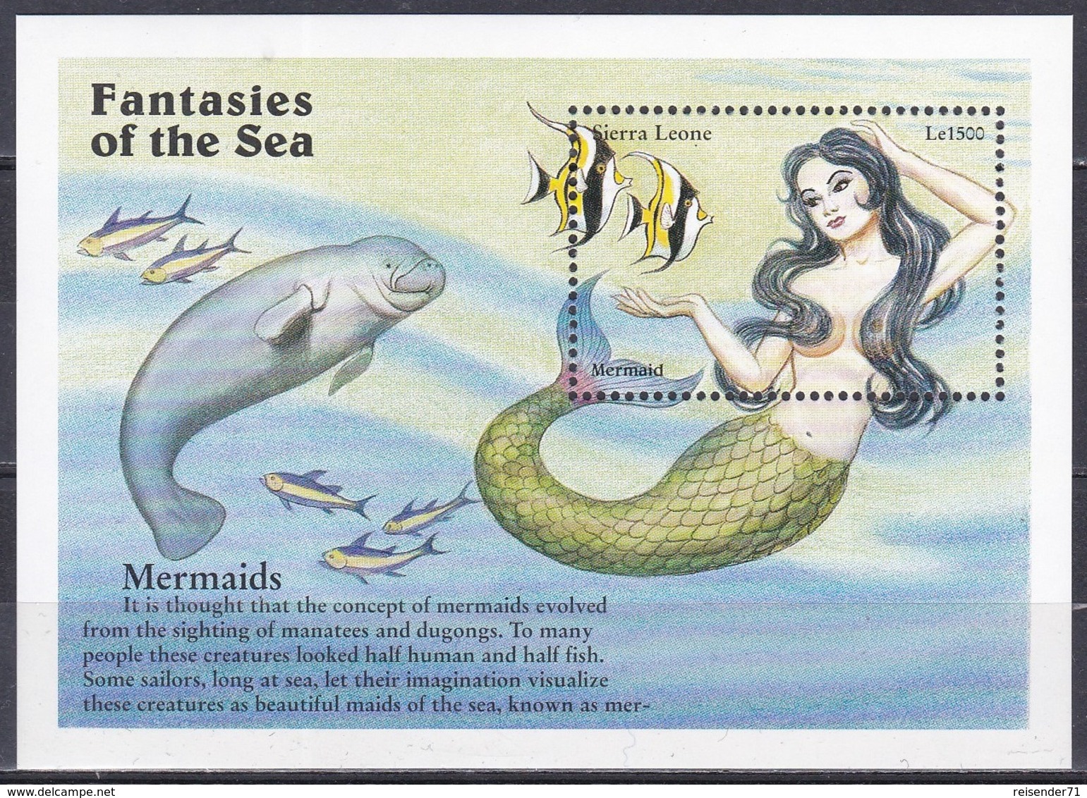 Sierra Leone 1996 Seefahrt Seafare Seemannsgarn Yarn Sagen Legenden Myths Meerjungfrau Mermaid Tiere Dugong, Bl. 325 ** - Sierra Leone (1961-...)