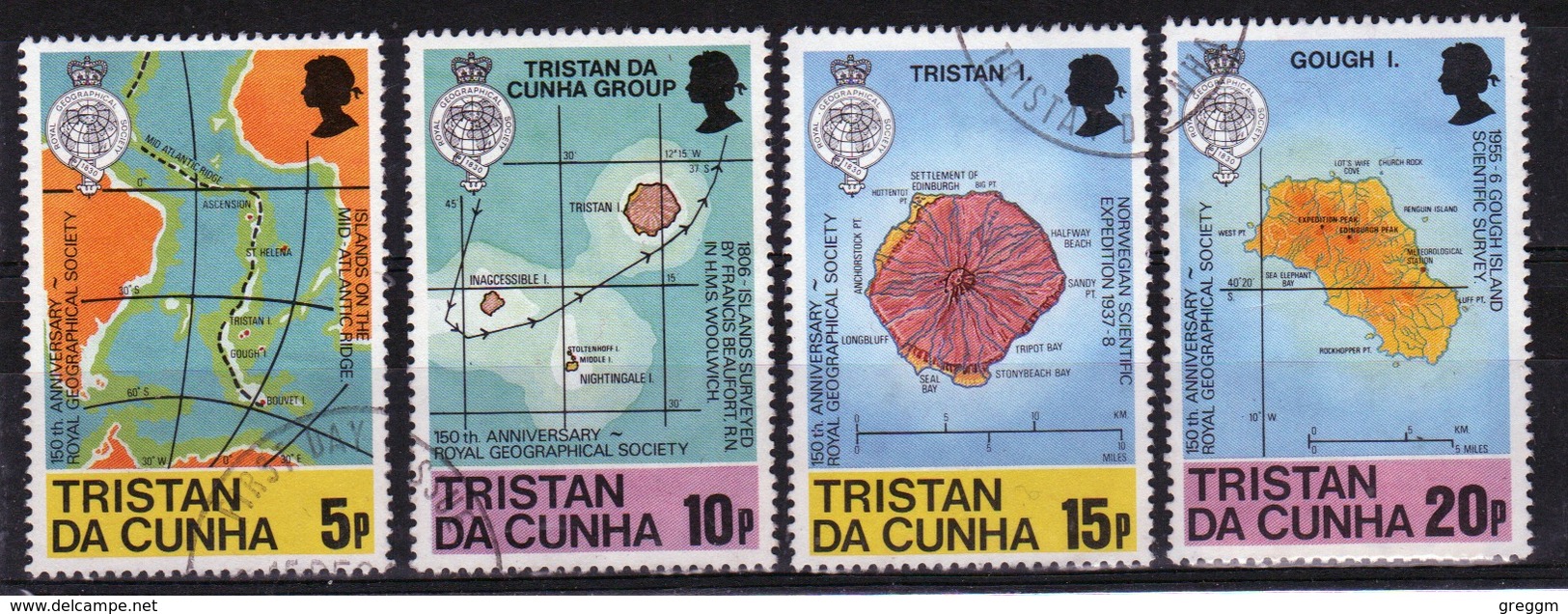 Tristan Da Cunha 1980 Complete Set Of Stamps Commemorating 150th Anniversary Of The Geographical Society. - Tristan Da Cunha