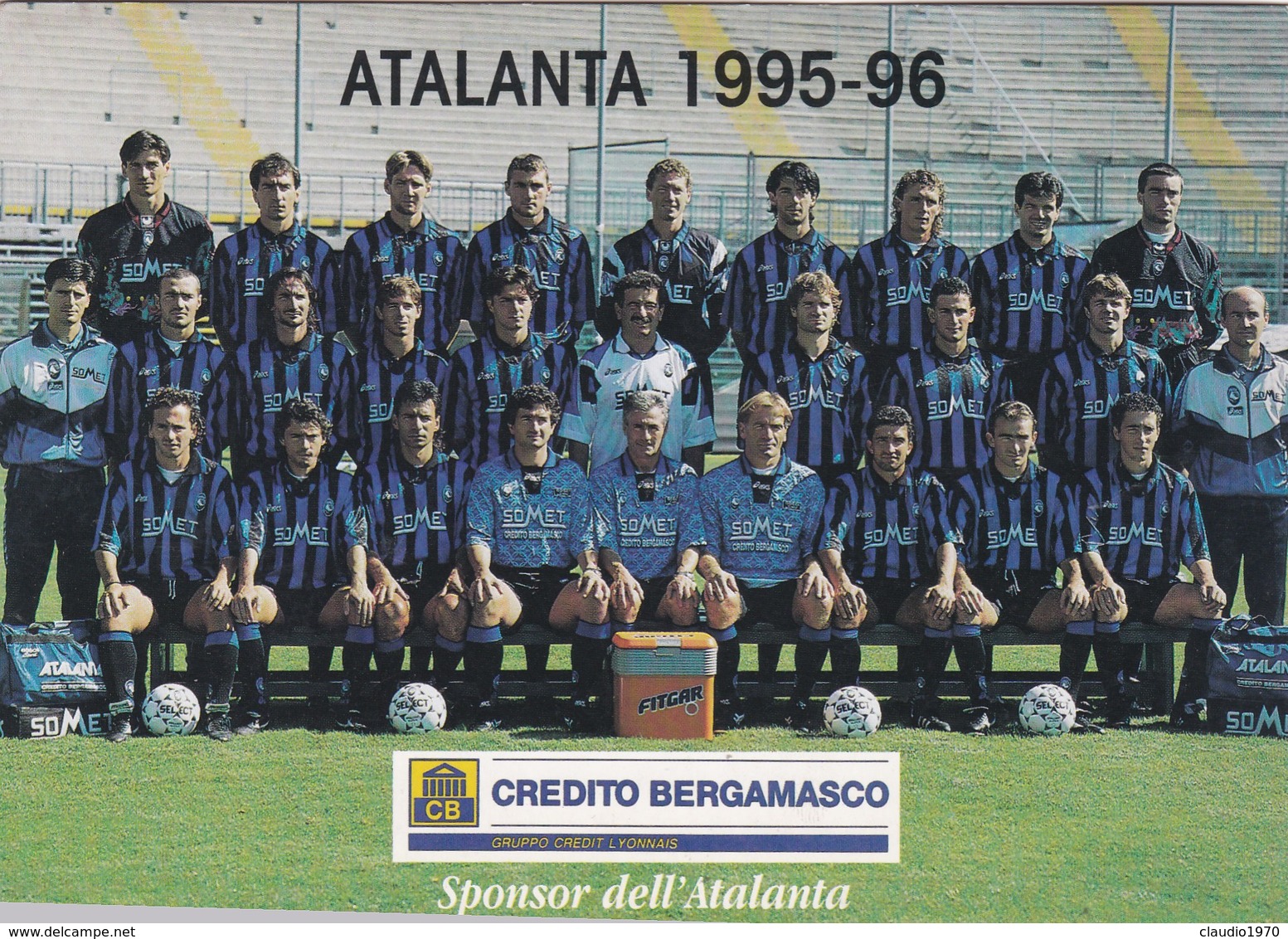 CARTOLINA - POSTCARD - BERGAMO - SQUADRA DI CALCIO ATALANTA 1995 - 96 - Bergamo