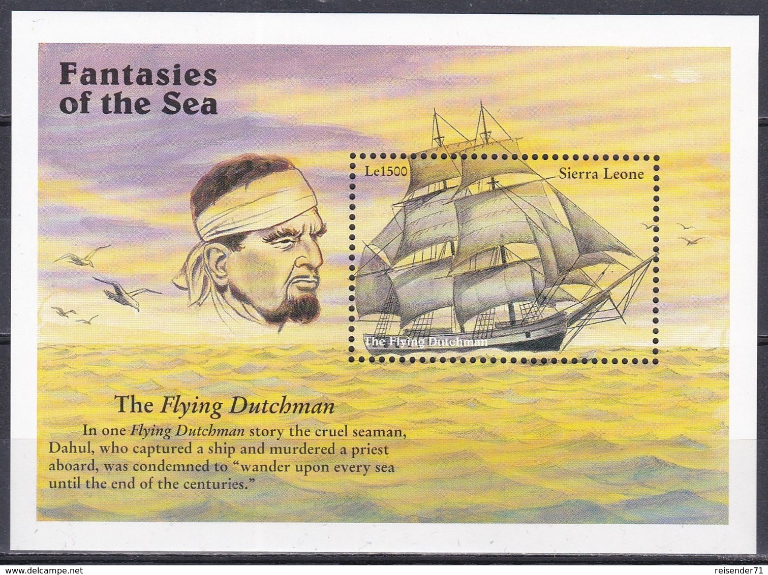 Sierra Leone 1996 Seefahrt Seemannsgarn Yarn Sagen Legenden Myths Fliegender Holländer Flying Dutchman, Bl. 347 ** - Sierra Leone (1961-...)