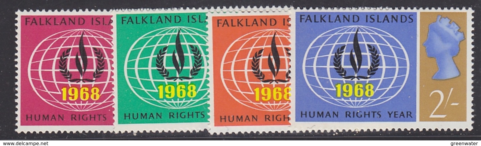 Falkland Islands 1968 Human Rights Year 4v ** Mlnh (41749A) - Falkland Islands