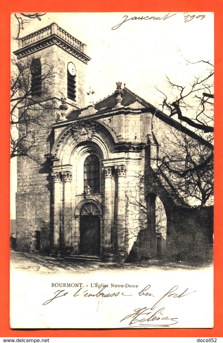 CPA 52 Bourmont " L'église Notre Dame " Carte Precurseur - Bourmont