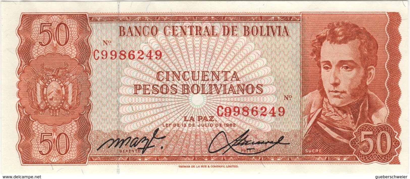 B24 - BOLIVIE 50 Pesos Bolivianos 1962 - Bolivie