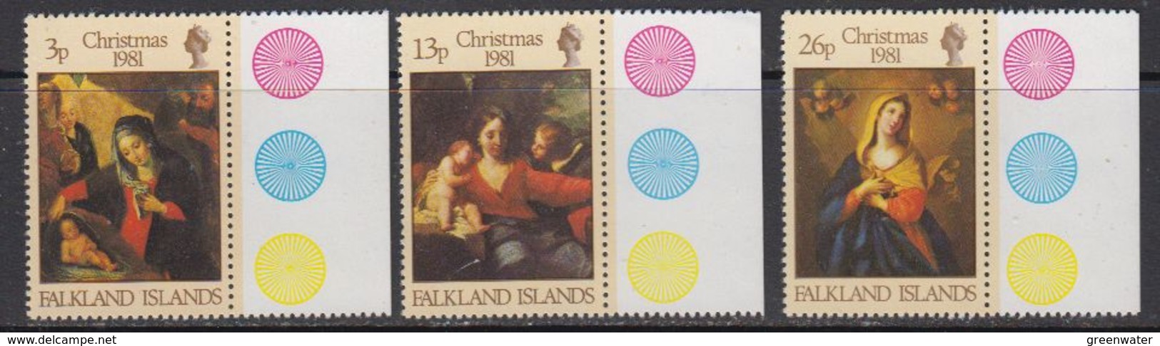 Falkland Islands 1981 Christmas 3v (+margin) ** Mnh (41752A) - Falklandeilanden