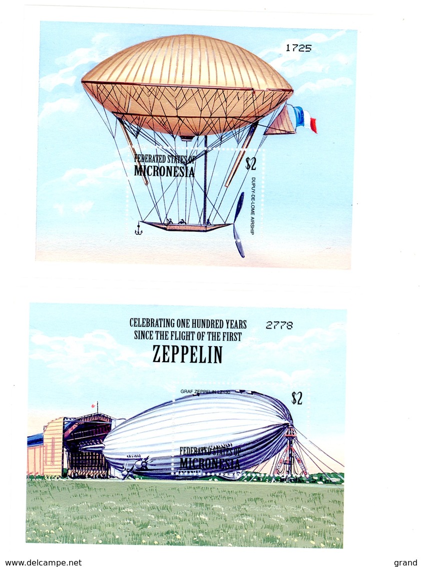 Micronesie 2000-Zeppelins, YT 904/9 FEUILLET+B75/76***MNH - Zeppelins