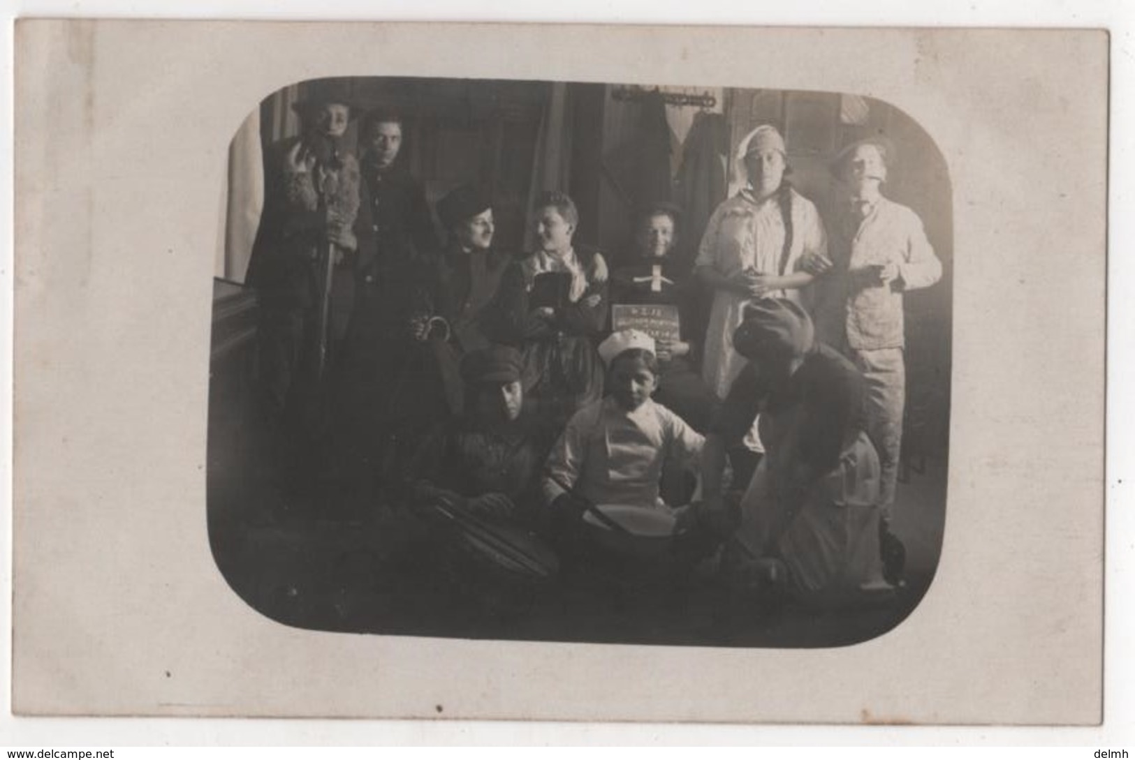 Carte Photo Germany OBERKIRCH Blauer Mortag 4 Février 1918  Jeunes Adolescents Déguisements - Oberkirch