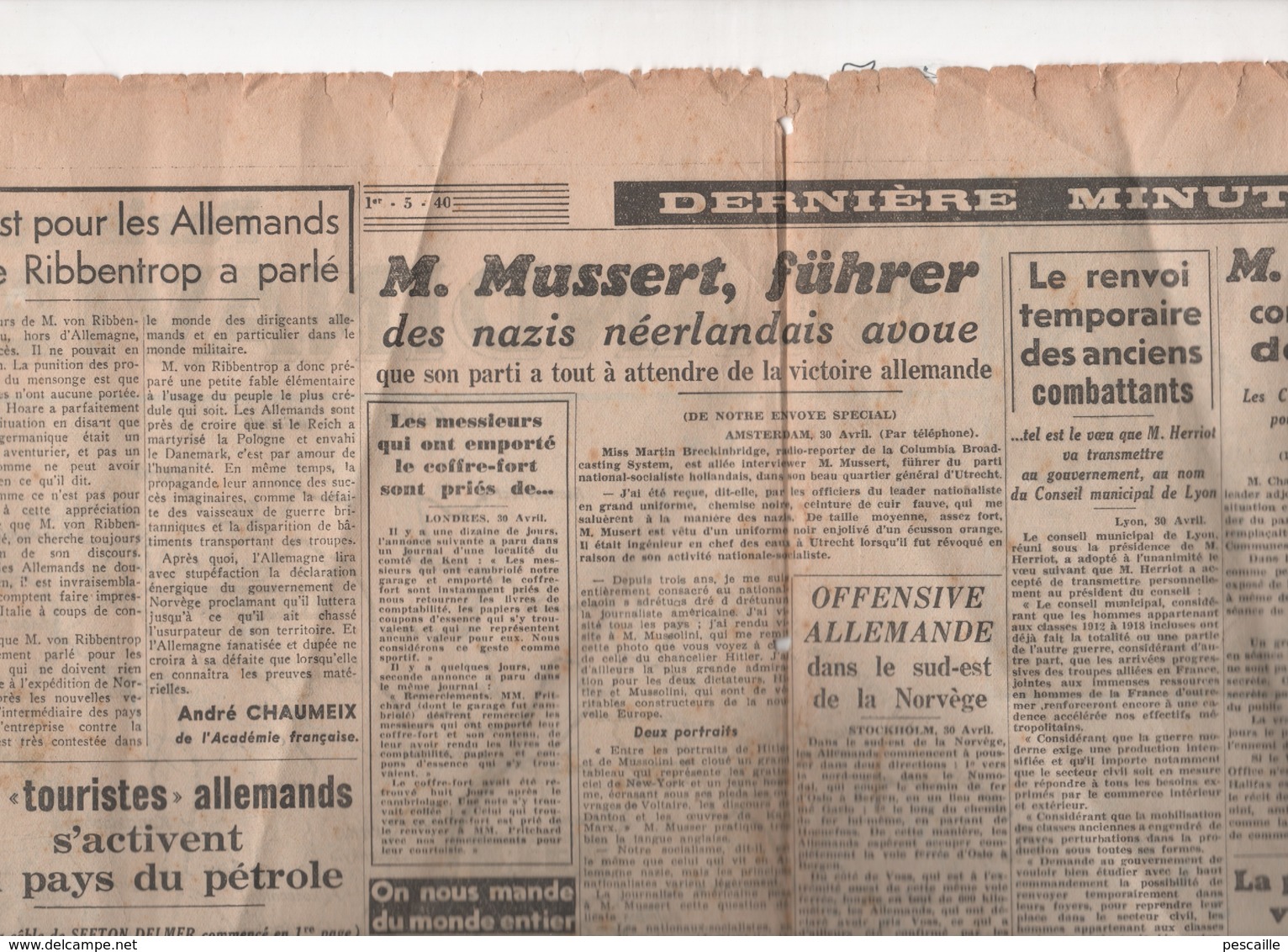 CARTE DE LA SCANDINAVIE PARUE DANS LE JOURNAL PARIS-SOIR DU 1er MAI 1940 - FINLANDE SUEDE NORVEGE DANEMARK - RESSOURCES - Mapas Geográficas