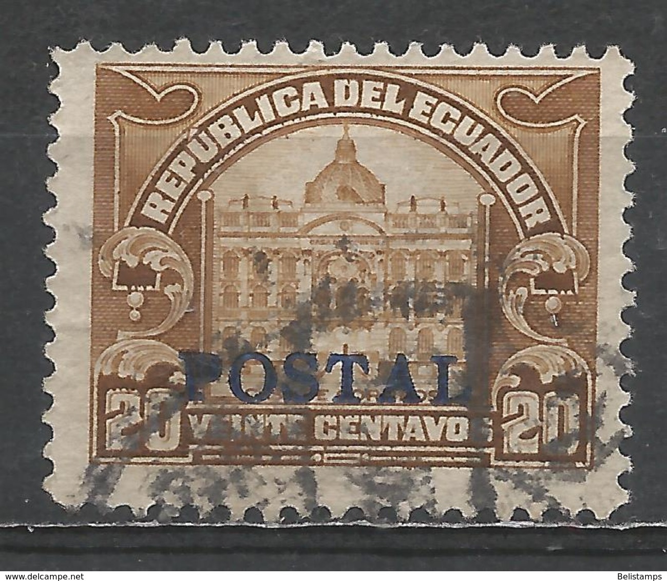 Ecuador 1928. Scott #273 (U) Post Office, Tax Stamp ** - Ecuador