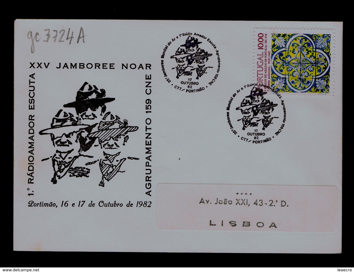 XXV Jamboree On Air Scouting Scoutisme Portugal Portimão GROUP.159 CNE Radio Boy Scouts (pmk Special 1R-cover) Gc3724A - Lettres & Documents