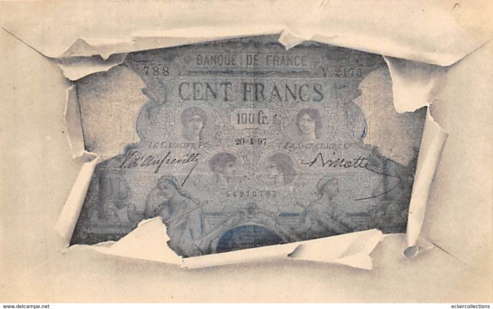 Thème  Timbre Et Monnaie Représentation:   Billet Banque  De 100 Francs. 20.04.97      (voir Scan) - Briefmarken (Abbildungen)