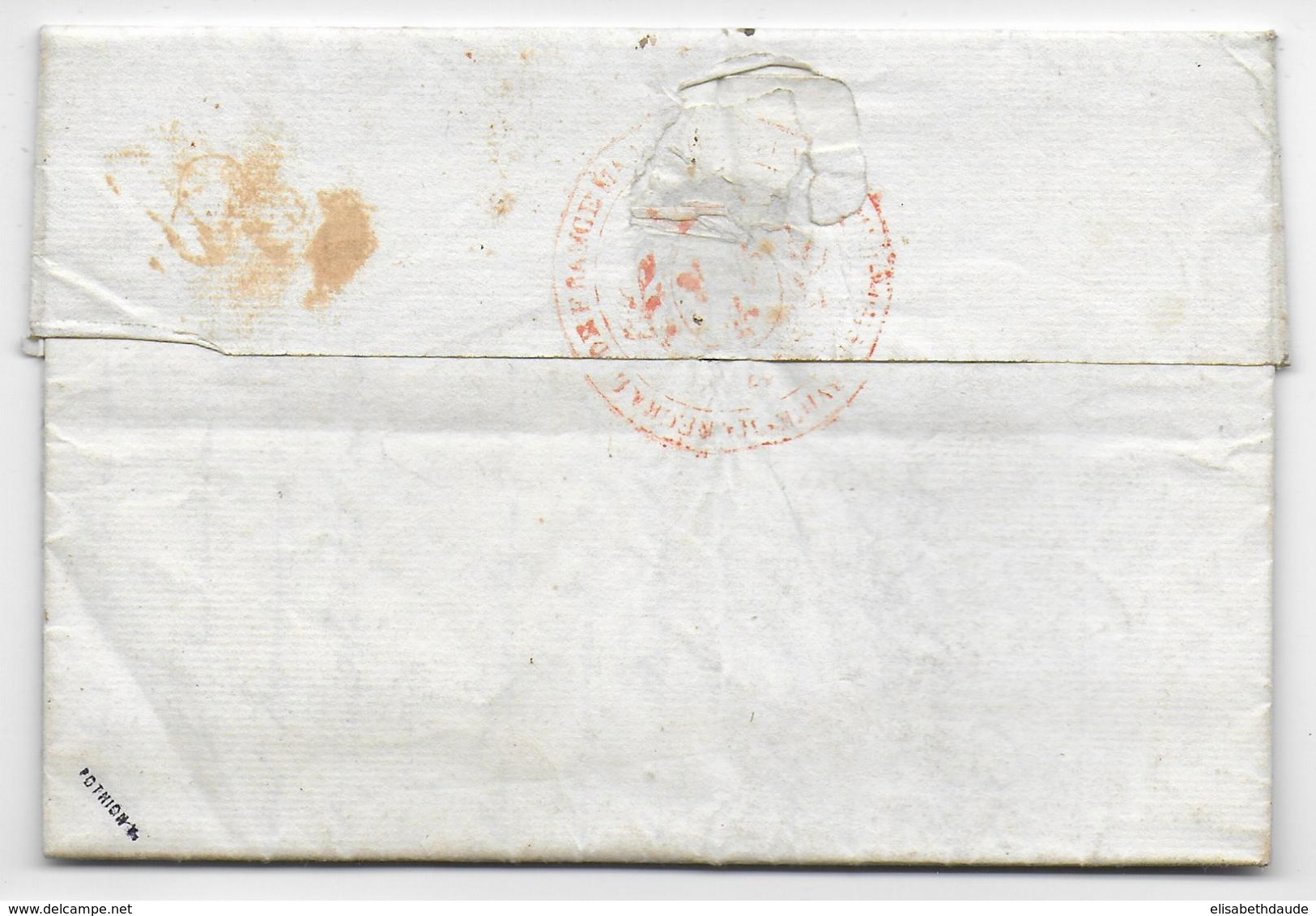 1820 - LETTRE - RARE MARQUE Du MARECHAL De FRANCE / MAJOR Gal De La GARDE ROYALE De SERVICE (de MONVAL)=> DIE (DROME) - 1801-1848: Précurseurs XIX