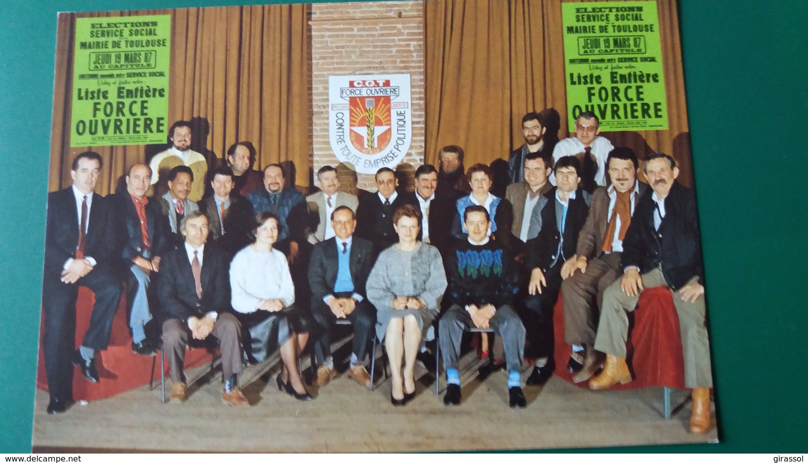 CPSM SYNDICAT FORCE OUVRIERE ELACTION MARS 1987 MAIRIE DE TOULOUSE ED LARREY EQUIPE CANDIDATS ? - Syndicats