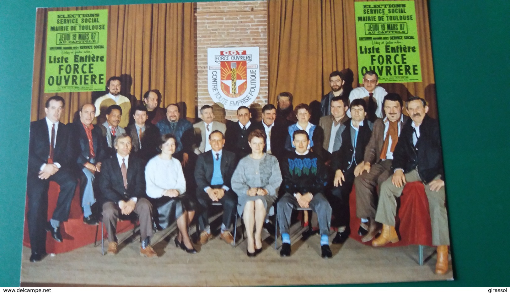 CPSM SYNDICAT FORCE OUVRIERE ELACTION MARS 1987 MAIRIE DE TOULOUSE ED LARREY EQUIPE CANDIDATS ? - Labor Unions