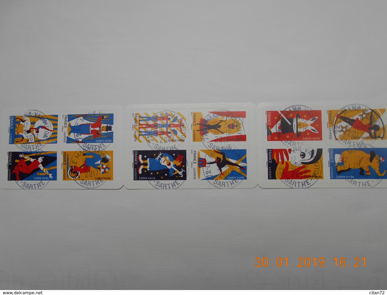 FRANCE 2017 YTN° BC1478   CARNET   LES ARTS DU CIRQUE  Timbres Neufs Oblitérés  Lettre Verte - Used Stamps