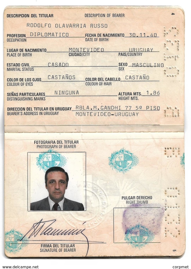 URUGUAY  - DIPLOMATIC   PASSPORT - PASSEPORT +  Previous Presidential Letter With Designation To JAPAN Embassy (scan 8) - Historical Documents