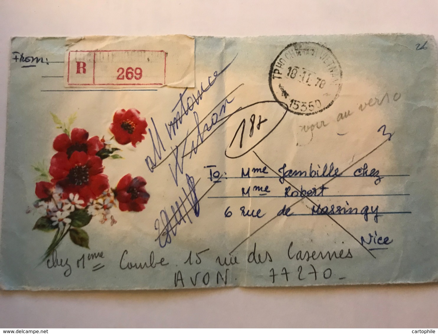 SOUTH VIET NAM - Registerd Letters 1978 From ? - Air Mail To France - Viêt-Nam