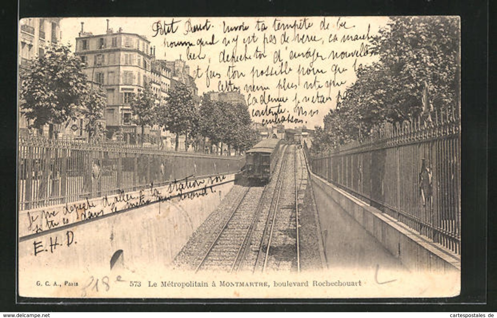 CPA Paris-Montmartre, Boulevard Rochechouart, Metro Wird Zur Hochbahn - Métro Parisien, Gares