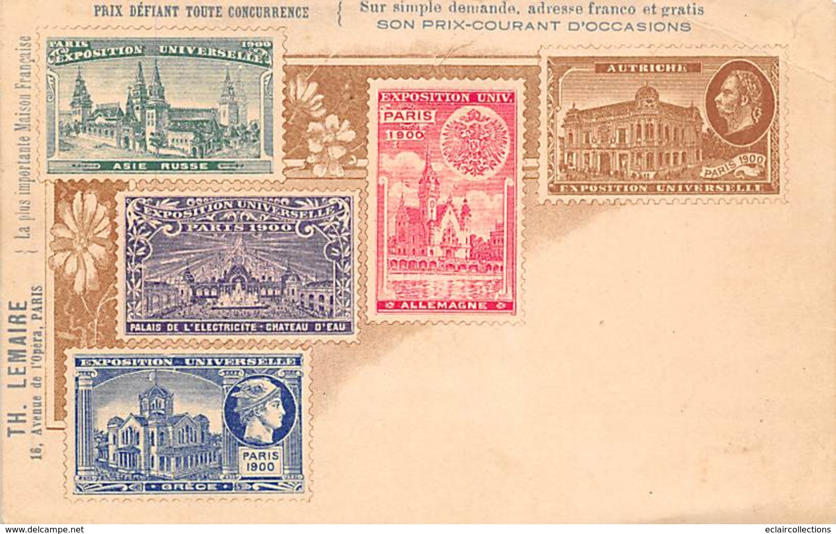 Thème  Représentation De Timbres:     Exposition Universelle  (voir Scan) - Briefmarken (Abbildungen)