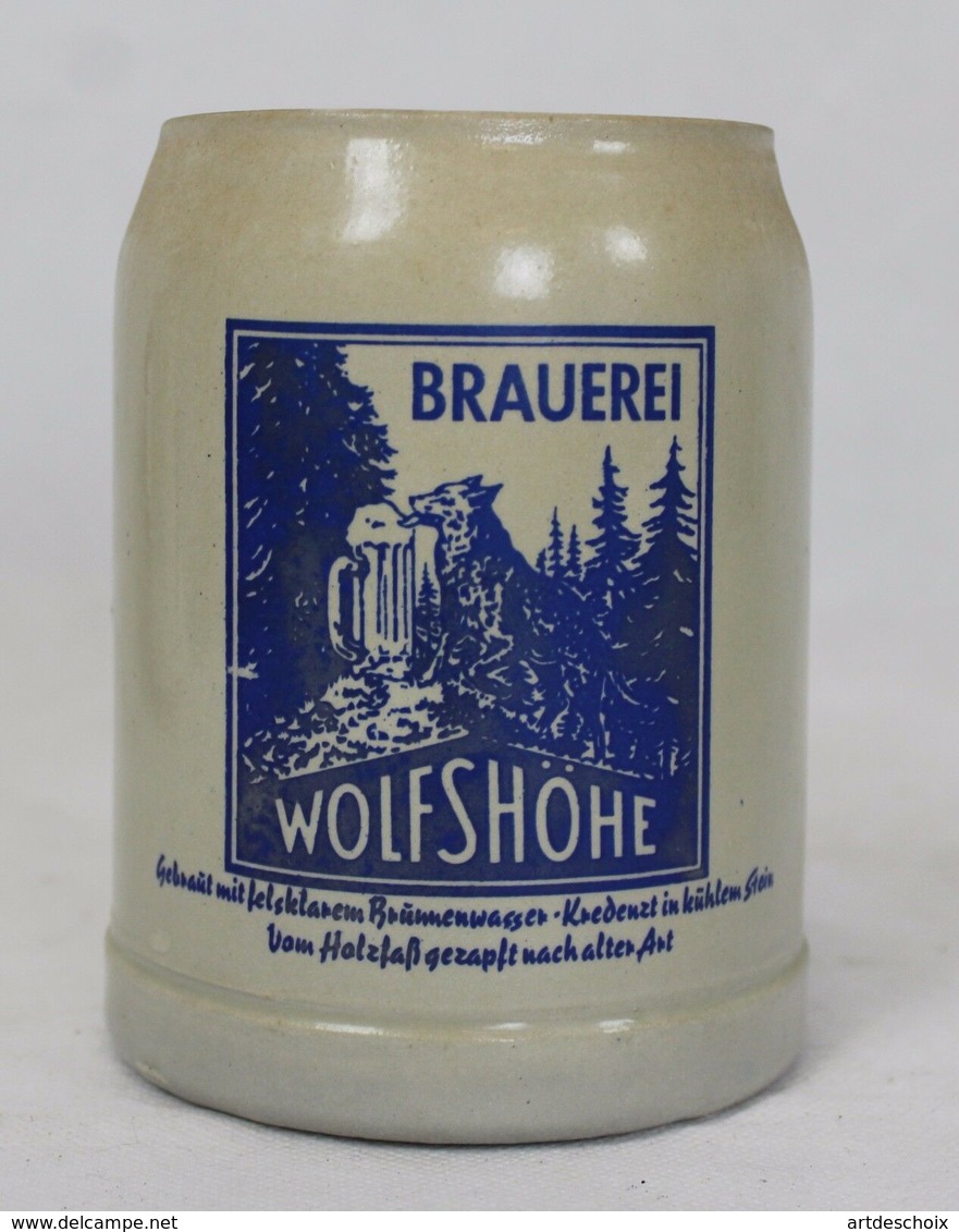 Chope à Bière En Grès - Wolfshöhe Brauerei - Autres & Non Classés