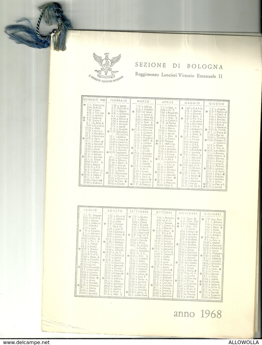 2277 "ASS.NAZ.ARMA DI CAVALLERIA-LA CAVALLERIA NEI BOLLETTINI DEL COM SUPR.-1/11-5/11/1918 - CALENDARIO 1968" ORIGINALE
