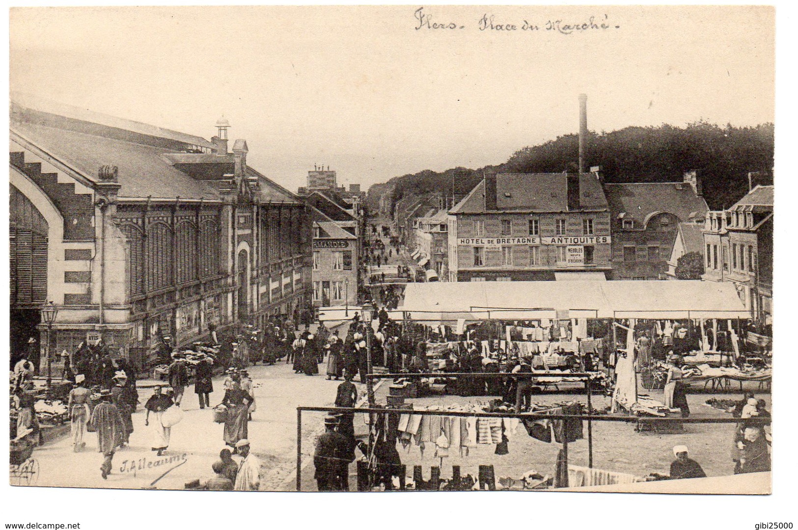 CARTE PHOTO RARE 61 - FLERS - PLACE DU MARCHE - Flers