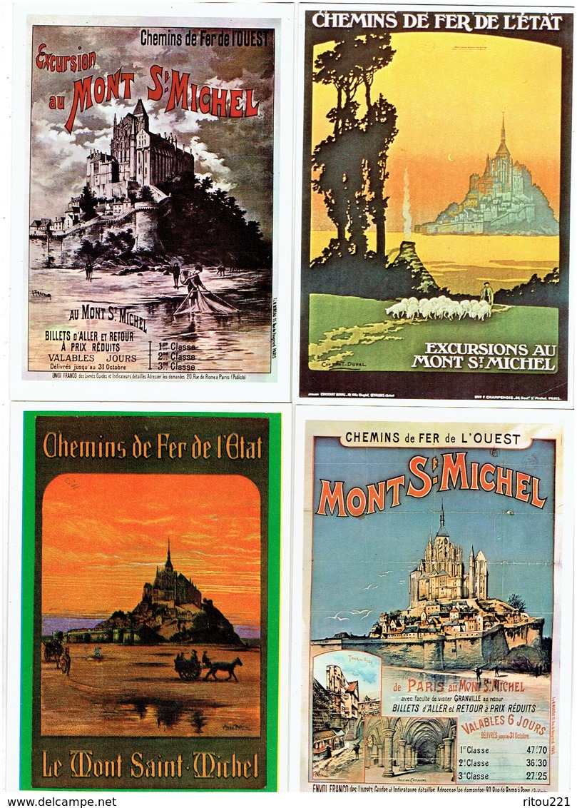 Lot 4 Cpm CHEMIN DE FER De L'ETAT Mont St Michel - Advertising