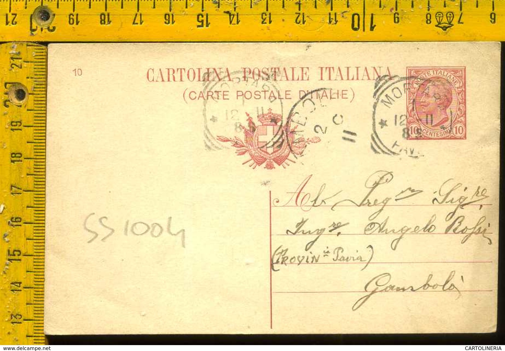 Regno Leoni Cartolina Intero Postale Mortara Per Gambolò Pavia - Storia Postale