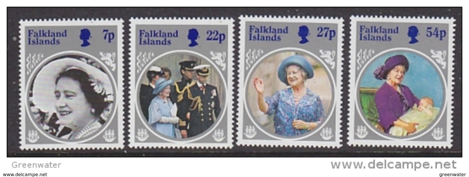 Falkland Islands 1985 Life And Times Of The Queen Mother 4v ** Mnh (41753) - Falkland