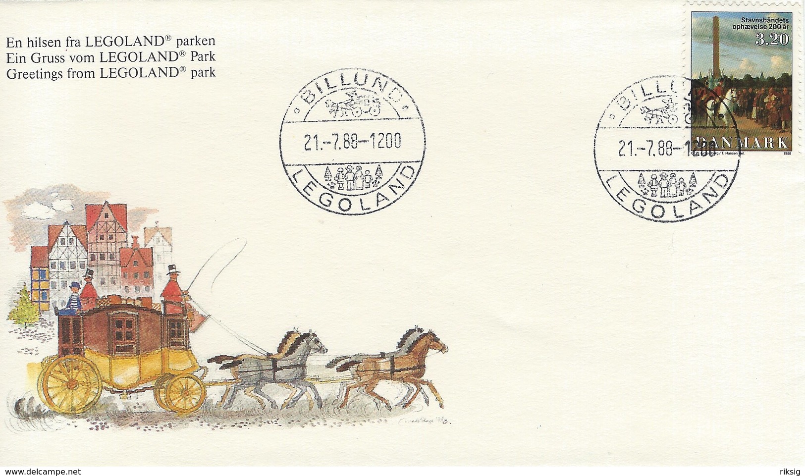 Postmark: Greetings From Legoland Park.  Billund. Denmark  H-1210 - Other & Unclassified