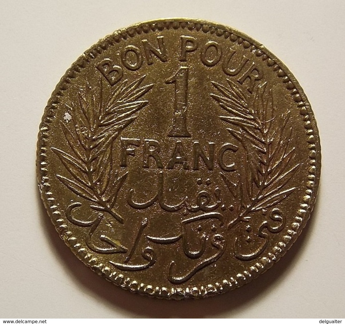 Tunisia 1 Franc 1921 Varnished - Tunisie