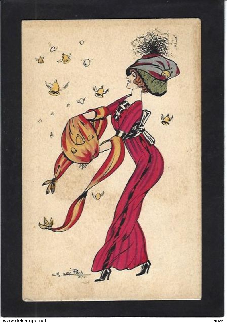 CPA Naillod écrite Art Nouveau Femme Girl Women Mode Chapeau érotisme - Naillod
