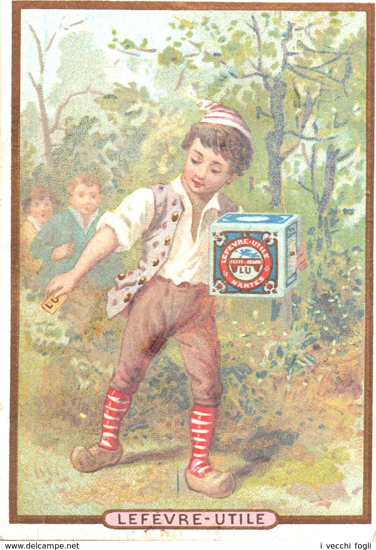 Figurina, Chromo, Victorian Trade Card. Lefèvre-Utile. Romanet. Le Petit Poucet. Pollicino. - Lu