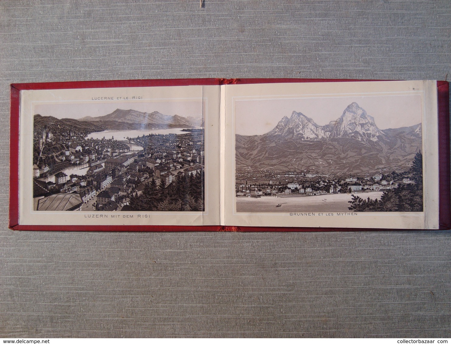 Album Souvenir Printed Photographies Ca1890 Souvenir Route Du St. Gotthard Karl Künzli Zurich Litho Synnberg & Ruttger - Anciennes (Av. 1900)