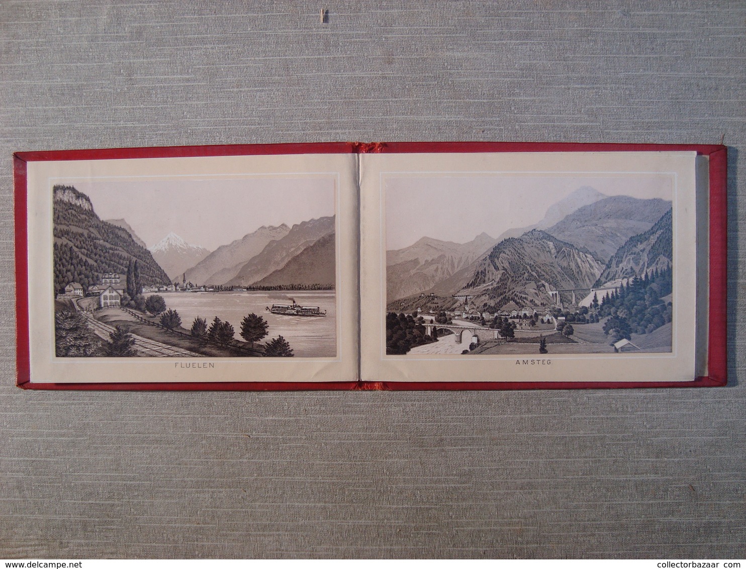 Album Souvenir Printed Photographies Ca1890 Souvenir Route Du St. Gotthard Karl Künzli Zurich Litho Synnberg & Ruttger - Anciennes (Av. 1900)