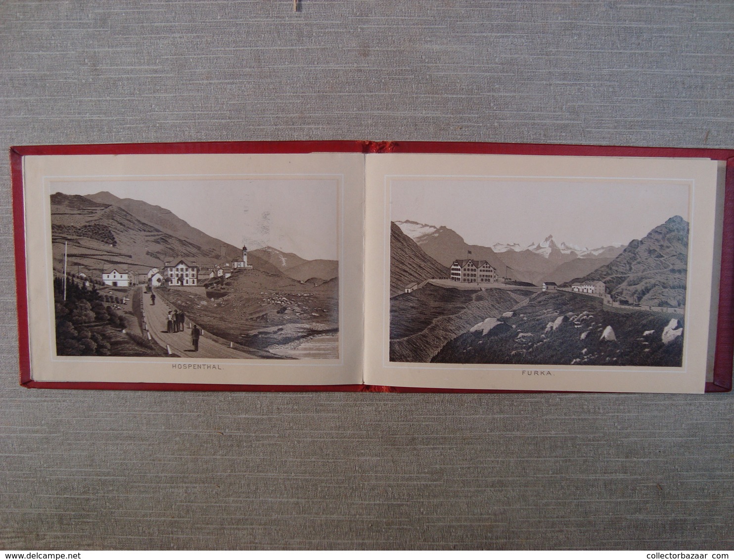 Album souvenir printed photographies ca1890 Souvenir route du St. Gotthard Karl Künzli Zurich Litho Synnberg & Ruttger