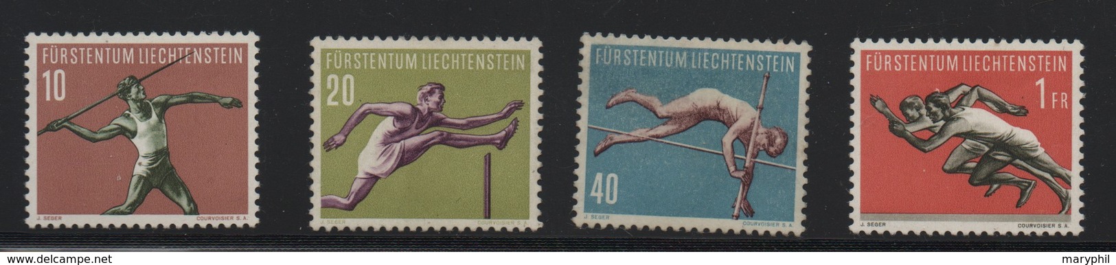 LIECHTENSTEIN N° 304/307 * (charnière)  SPORT Cote 16 € - Nuovi