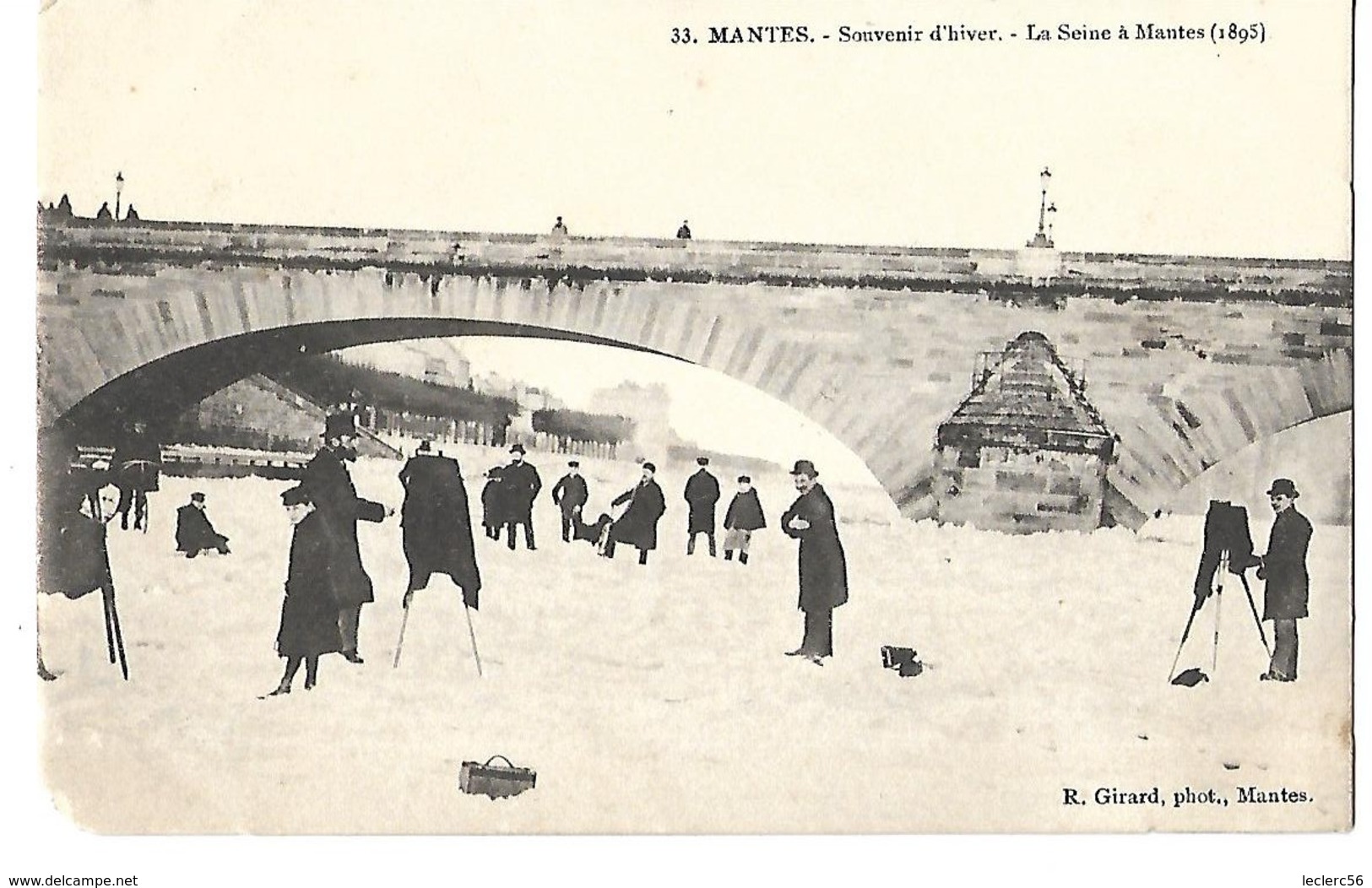 78 MANTES LA SEINE GELEE (1895) PHOTOGRAPHES APPAREIL PHOTO SUR PIED CPA 2 SCANS - Mantes La Jolie