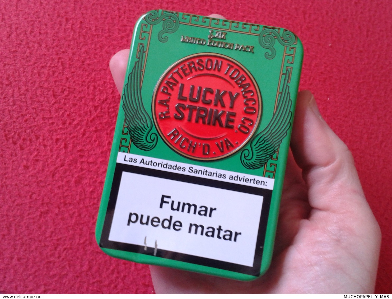 SPAIN ESPAGNE ANTIGUA LATA METÁLICA DE CIGARRILLOS TABACO TOBACCO CIGARETTES CIGARETTES AÑO 2009 APROX. LUCKY STRIKE VER - Cajas Para Tabaco (vacios)