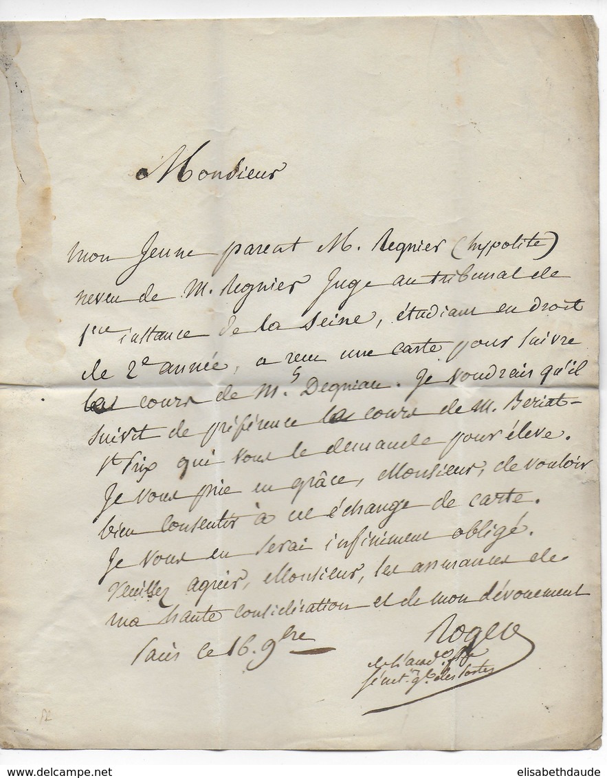 1824/1828 - LETTRE En FRANCHISE Avec MARQUE MANUSCRITE Du SECRETAIRE GENERAL Des POSTES à PARIS Avec SIGNATURE - 1801-1848: Précurseurs XIX