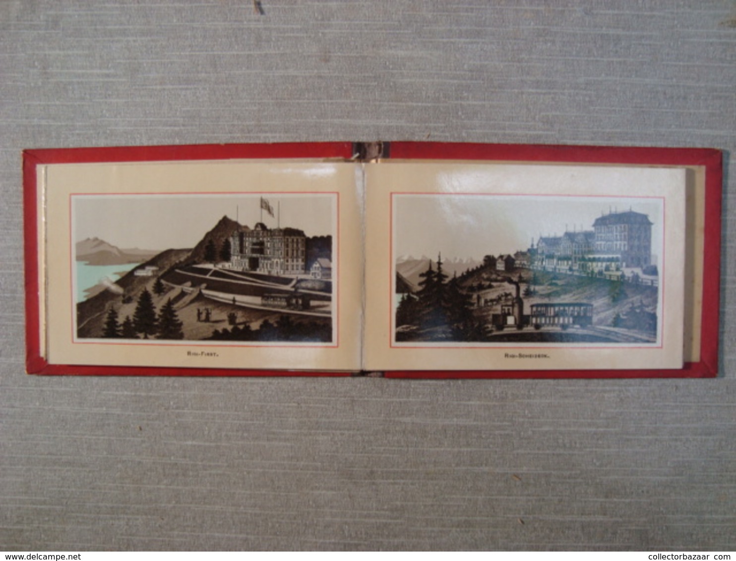 Album souvenir printed photographies ca1890 Righi Librairie C.F. Prell, Succ. A. Prell Lucerne Railway Train