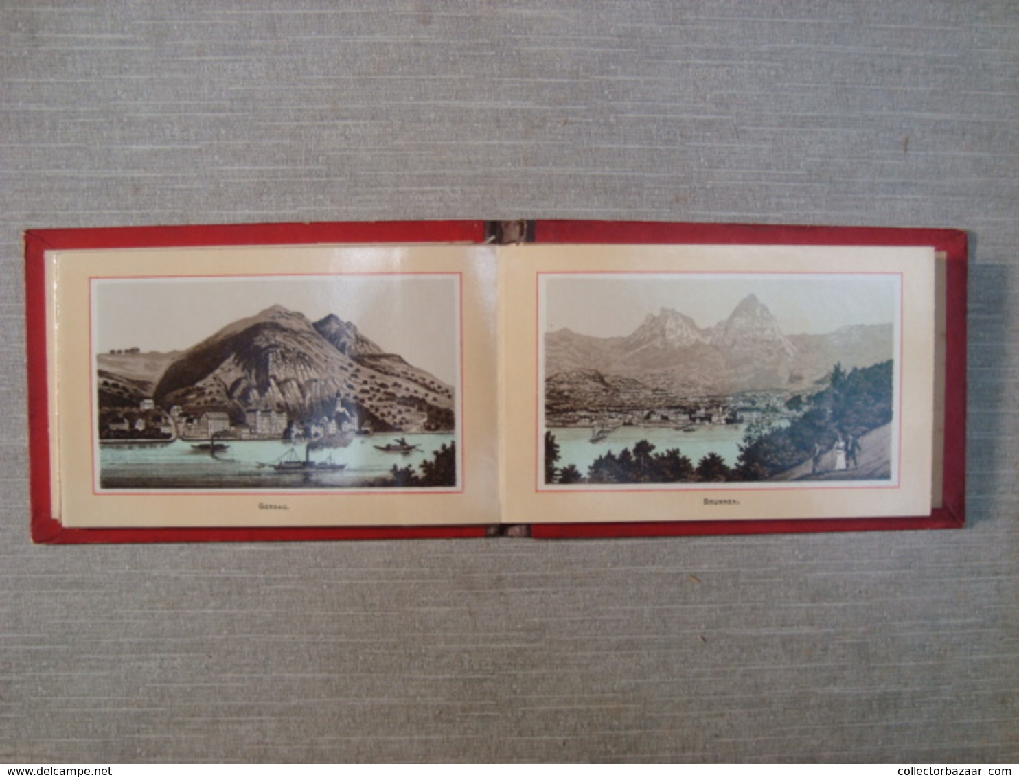 Album souvenir printed photographies ca1890 Righi Librairie C.F. Prell, Succ. A. Prell Lucerne Railway Train