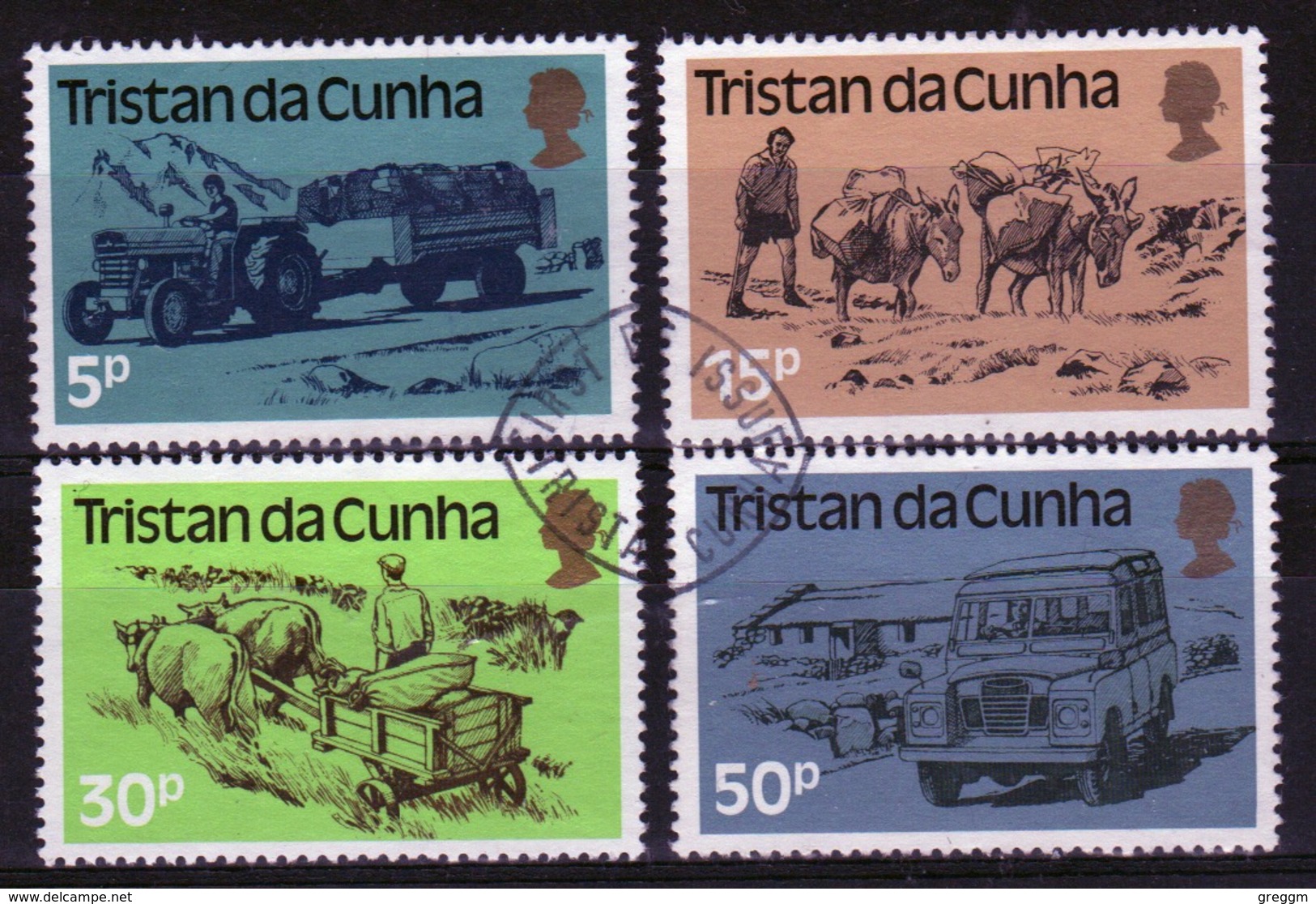 Tristan Da Cunha 1983 Complete Set Of Stamps Commemorating Land Transport. - Tristan Da Cunha