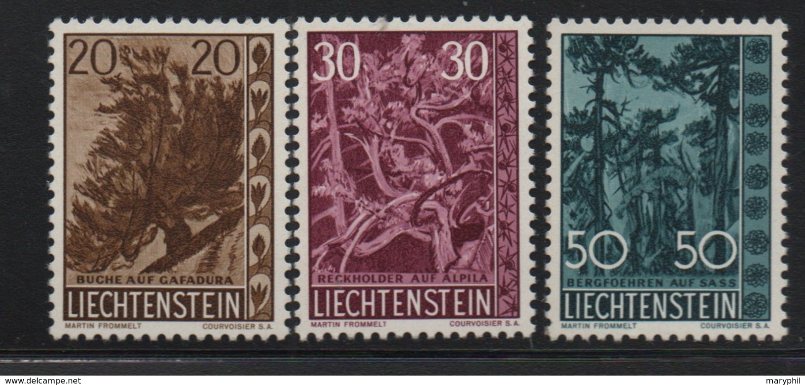 LIECHTENSTEIN N° 356/358 * (charnière) - Cote 45 € - Neufs