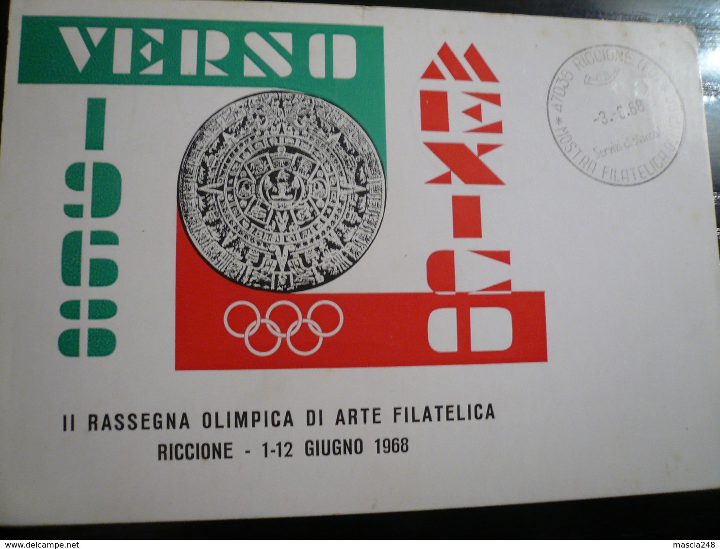 Riccione 1968 Rassegna Filatelia Olimpica - Altri & Non Classificati