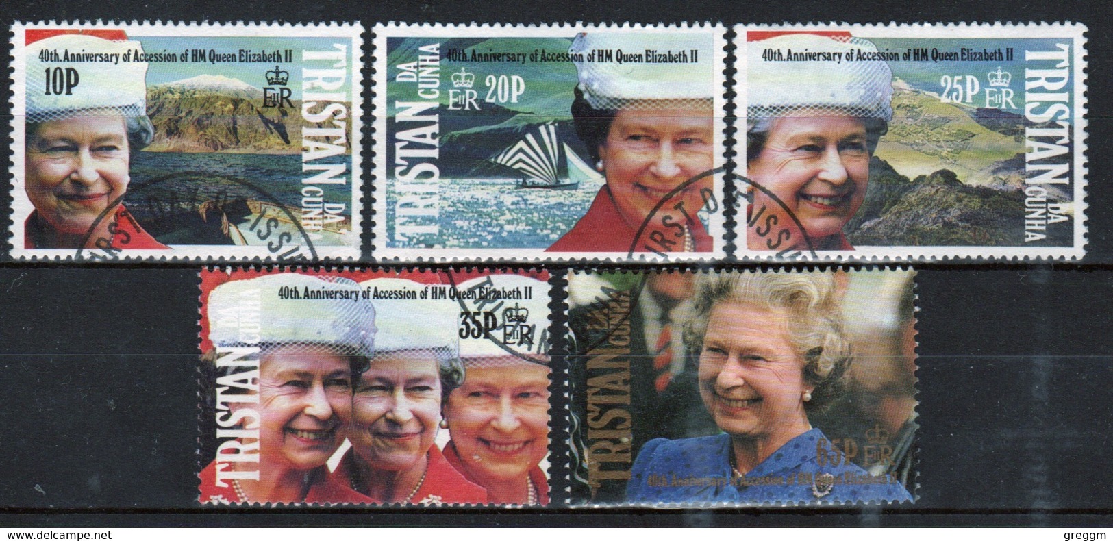 Tristan Da Cunha 1992 Complete Set Of Stamps Commemorating 40th Anniversary Of Accession To The Throne. - Tristan Da Cunha