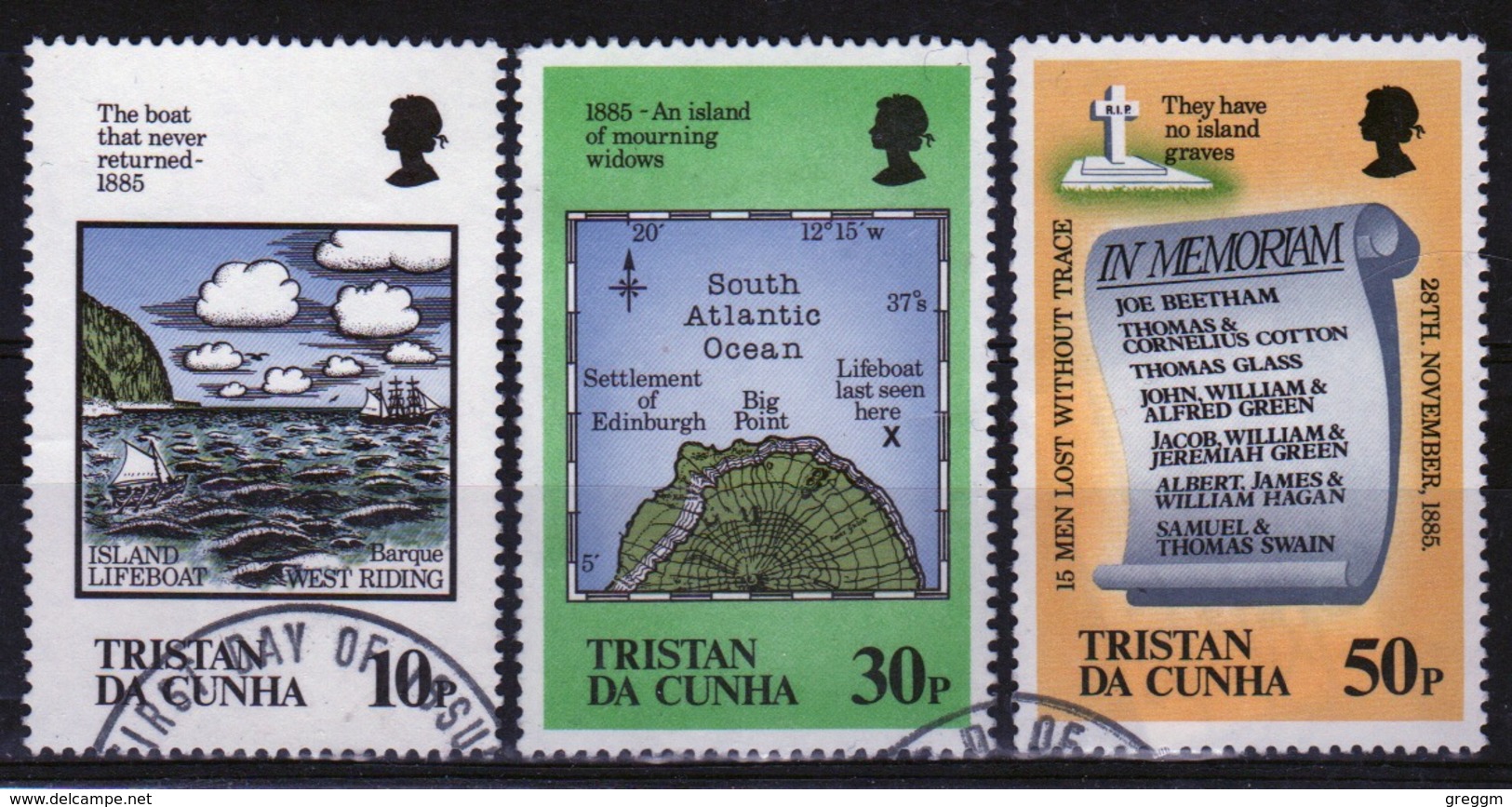 Tristan Da Cunha 1985 Complete Set Of Stamps Commemorating The Loss Of The Island Lifeboat. - Tristan Da Cunha